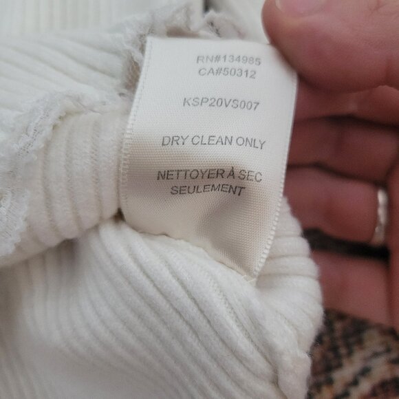 For Love & Lemons White Ribbed Button-Up Cardigan sz Medium - Picture 9 of 9